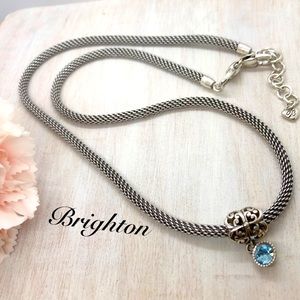 Brighton Bev Glam Mesh Necklace with Crystal Charm